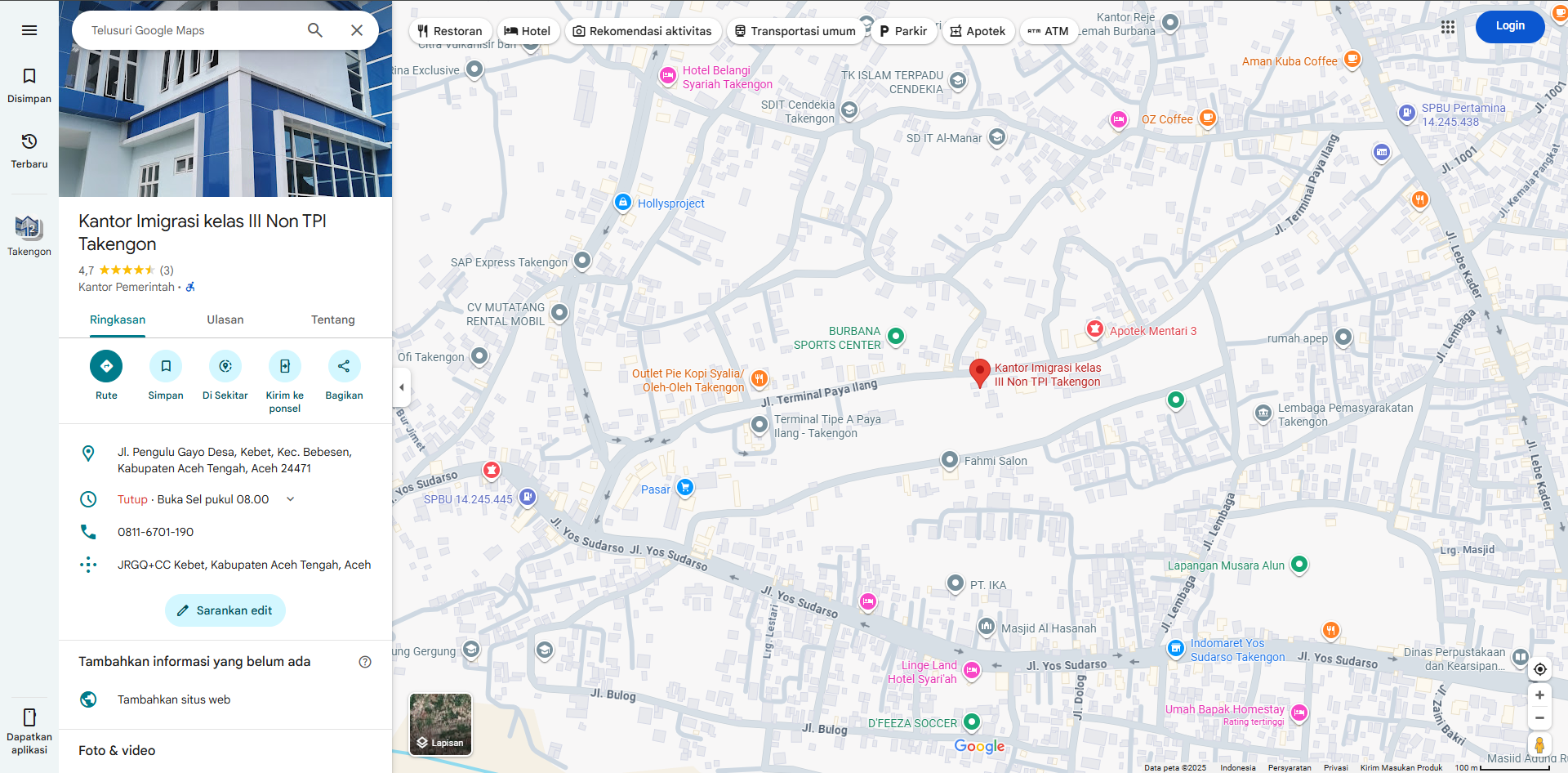 maps kanim takengon